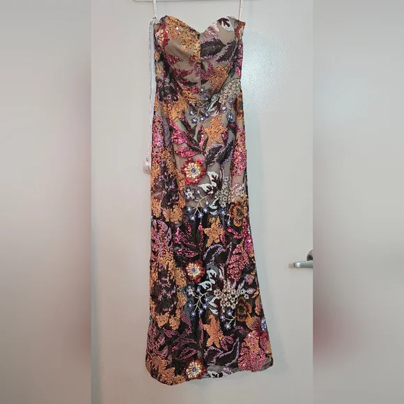 Satu Floral Glitter Maxi Dress sz S - Picture 5 of 9